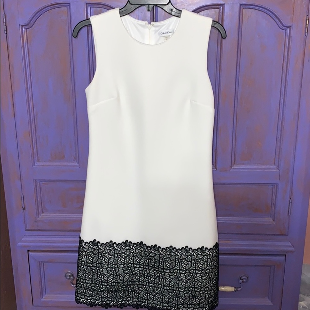 Calvin Klein Black & White Dress sz 4.